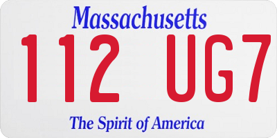 MA license plate 112UG7