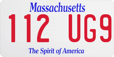 MA license plate 112UG9