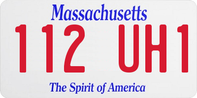 MA license plate 112UH1