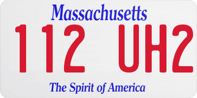 MA license plate 112UH2