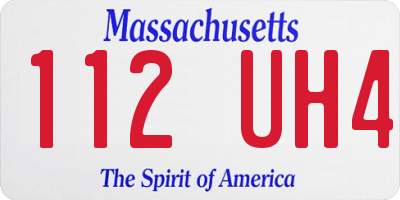 MA license plate 112UH4