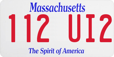 MA license plate 112UI2