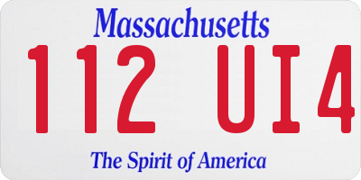 MA license plate 112UI4