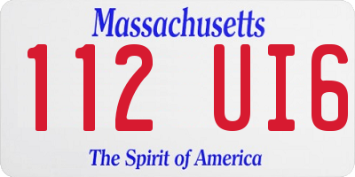MA license plate 112UI6