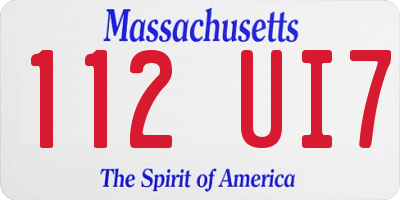 MA license plate 112UI7