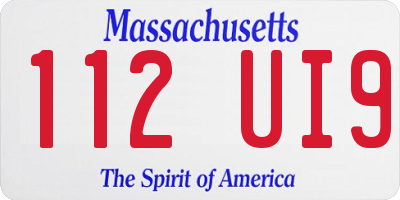 MA license plate 112UI9