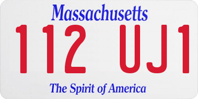 MA license plate 112UJ1