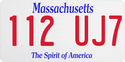 MA license plate 112UJ7