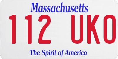 MA license plate 112UK0