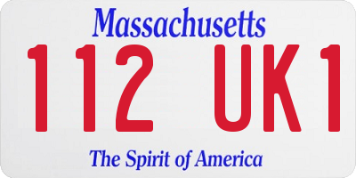 MA license plate 112UK1