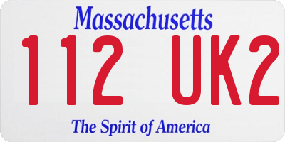MA license plate 112UK2
