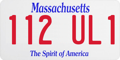 MA license plate 112UL1
