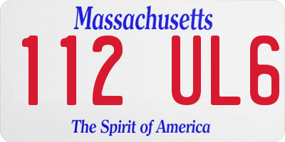 MA license plate 112UL6
