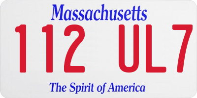 MA license plate 112UL7