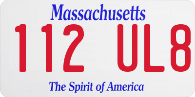 MA license plate 112UL8