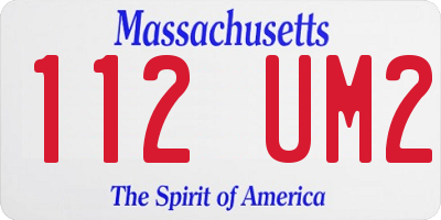 MA license plate 112UM2