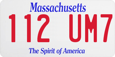 MA license plate 112UM7