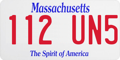 MA license plate 112UN5