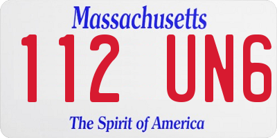 MA license plate 112UN6