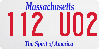 MA license plate 112UO2