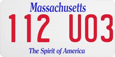 MA license plate 112UO3