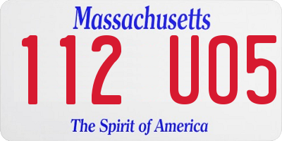 MA license plate 112UO5