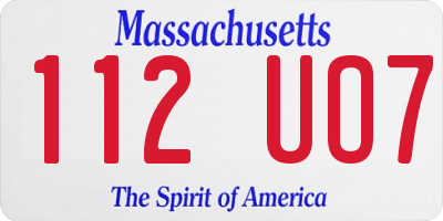 MA license plate 112UO7
