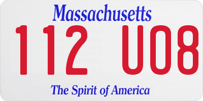 MA license plate 112UO8