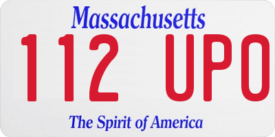 MA license plate 112UP0
