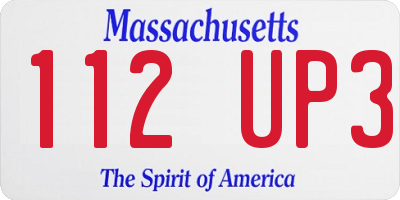 MA license plate 112UP3