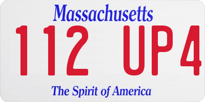 MA license plate 112UP4