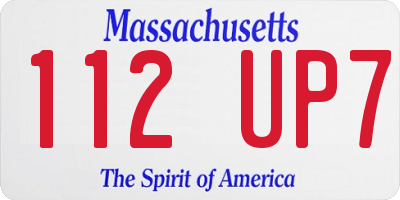 MA license plate 112UP7