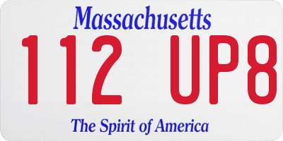 MA license plate 112UP8