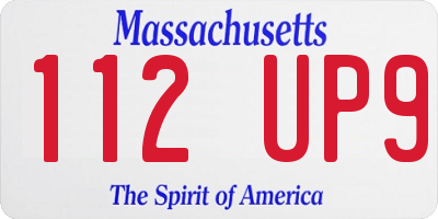 MA license plate 112UP9