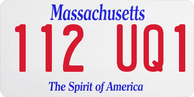 MA license plate 112UQ1