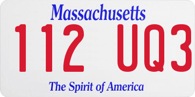 MA license plate 112UQ3