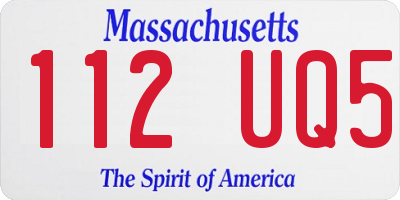 MA license plate 112UQ5