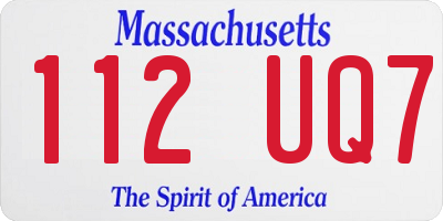 MA license plate 112UQ7