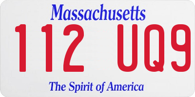 MA license plate 112UQ9