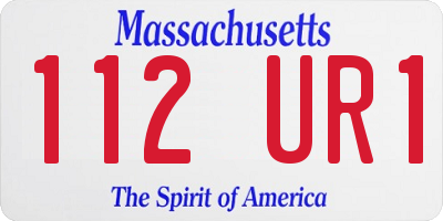MA license plate 112UR1