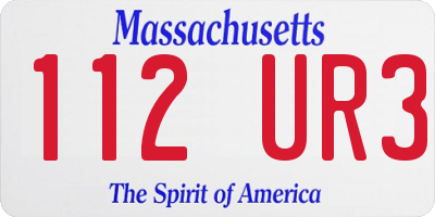 MA license plate 112UR3