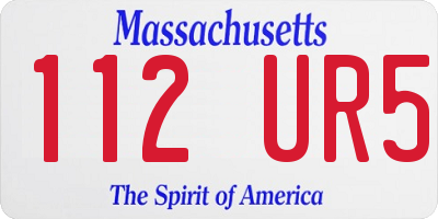 MA license plate 112UR5