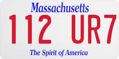 MA license plate 112UR7
