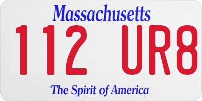 MA license plate 112UR8