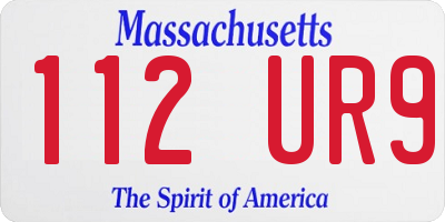 MA license plate 112UR9