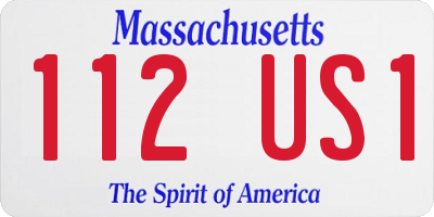 MA license plate 112US1