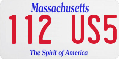 MA license plate 112US5