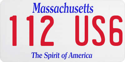 MA license plate 112US6