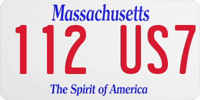 MA license plate 112US7