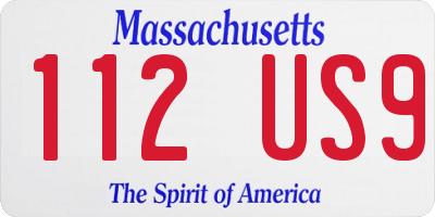 MA license plate 112US9